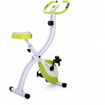 Ultrasport F-Bike Advanced estática con ordenador y App, sensor de pulsaciones, bicicleta estática plegable, peso máximo del usuario 110 kg, medición de frecuencia cardíaca, 8 niveles de resistencia