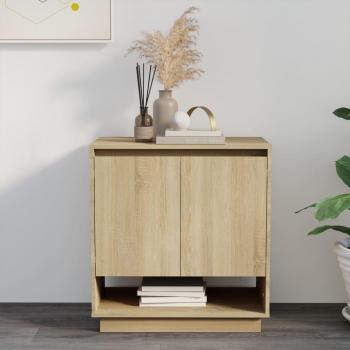 Aparador de madera contrachapada y aglomerado roble Sonoma 70x41x75 cm, mueble de almacenaje de salón, armarios con puertas, cajón de madera, buffet para salón moderno, armario auxiliar