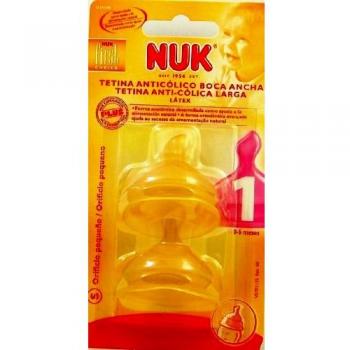 Nuk Wide Neck Latex Teat First Choice Size S (0-6 Months) - 2 Pack