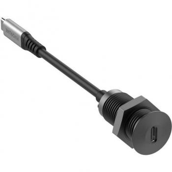 Enchufe de Escritorio USB-C Negro Vivolink con Cable USB 3.2 Gen 2 de 0,3 m