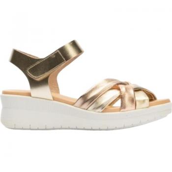 Sandalias de mujer Pitillos en color metálico, modelo Cunhas 5540, dorado oro