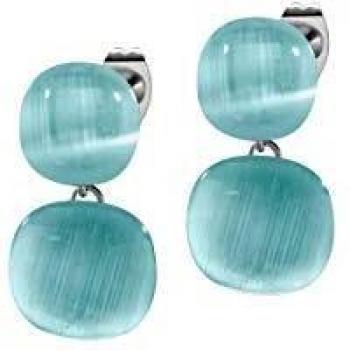 Morellato Gemma - Pendientes Colgantes para Mujer con Piedra Cat Eye, 2.5 cm