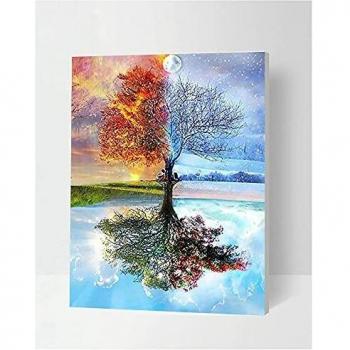 Bougimal Pintar por Numeros Adultos, DIY Pintura por números con Pinceles y Pinturas Decoraciones para el Hogar sin Marco de 40 X 50 cm