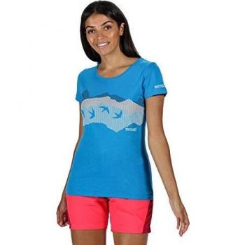 Regatta Breezed-Camiseta De Deporte De Algodón Coolweave con Estampado Gráfico T-Shirts/Polos/Vests, Mujer, Blue Aster, 26