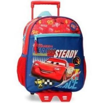 Mochila Disney Cars Lets race 33 cm con carro rojo