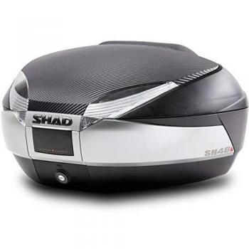 SHAD : Baul maleta moto scooter SH48 REGALOS: Tapa carbon/titanio + respaldo