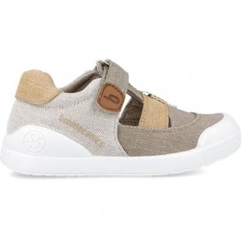 Zapatillas Urban Biomecanics para niño color marrón, lonetas lavables en lavadora, con cierre de velcro y gama Bioevolution - Muy cómodas
