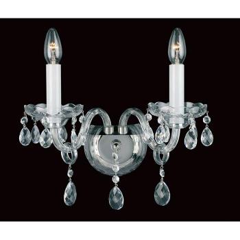Aplique Dolni Bougie de níquel con cristal para 2 bombillas, altura de 32 cm