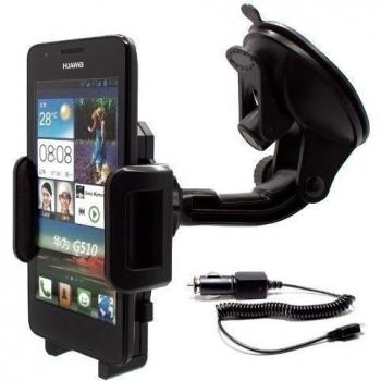 Mobilefox Huawei Ascend G510 / Y300 / P6 / Y530/ G700 Car Mount with Suction and Charger Cable