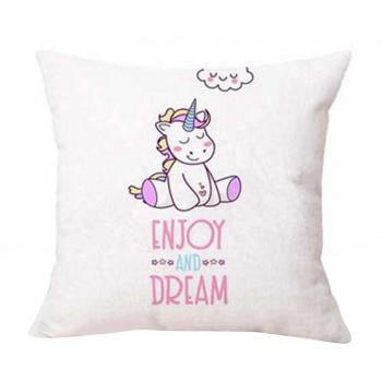 Sunwords Unicornio de dibujos animados Imprimir Throw almohada de la caja de cojín Inicio de la cama Sofá decoración del coche de la cintura