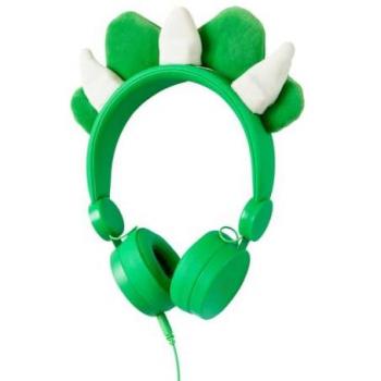 Auriculares de Diadema Avenzo Infantil Dinosaurio Verde con Conector Jack 3.5