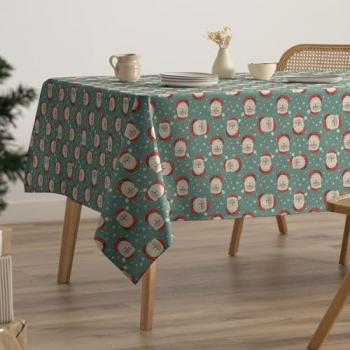 Mantel Navideño Antimanchas Impermeable de Algodón Tacto Tela 160x240 cm