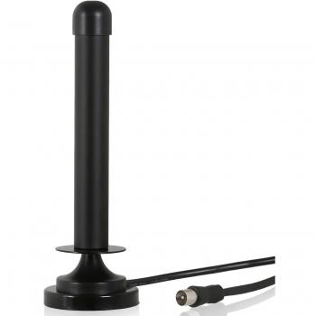 Antena Interna DVB-T2/DVB-T HD de Wicked Chili con Base Magnética, 6dBi de Ganancia y Cable de 300 cm