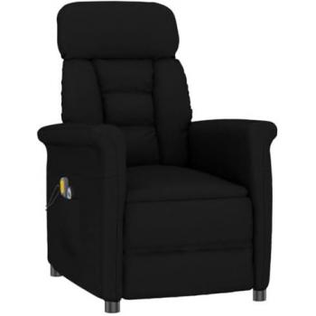 Sillón de masaje eléctrico reclinable ajustable en piel de ante sintético negro, con reposapiés, ergonómico y adecuado para salón u oficina
