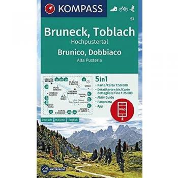 Mapa Excursionista Bruneck-Toblach 1:50.000 con Guía de Actividades y Detalle de Rutas