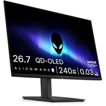 Monitor Gaming Alienware 27 QD-OLED 240Hz AW2726DM, Resolución Quad HD (2560x1440), Tiempo de Respuesta 0.03ms, AMD FreeSync Premium, HDR10, Conex