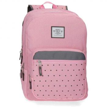 Pepe Jeans Molly Mochila Doble Cremallera, Rosa, 44 cm