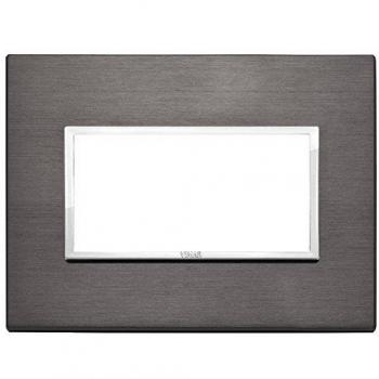 Placa Vimar Eikon Evo 4 Módulos Gris Lava 21654.03