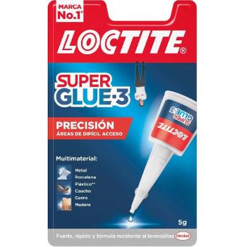 Loctite Super Glue-3 Precisión, Adhesivo Instantáneo en Botella Antigoteo, 5 gramos