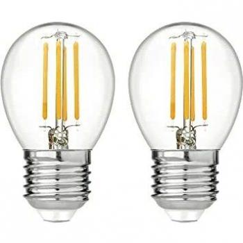 Garza -Pack 1+1 Bombillas Led de Filamento Decorativa Esférica, Luz fria 5000K, Casquillo E27, 4W 470 lúmenes