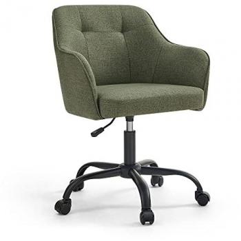 Silla de oficina giratoria y cómoda, altura ajustable, capacidad de carga 120 kg, estructura de acero, tejido de lino, disponible en gris claro o negro