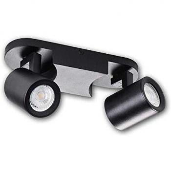 Lámpara de pared y techo Laurin EL-2I B Kanlux, 2 focos GU10, color negro, máxima 35W, IP20
