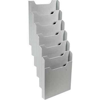Clasificador de pared Exacompta A4 vertical 6 compartimentos gris claro