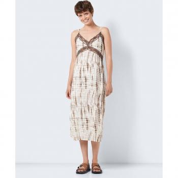 Noisy May - Vestido lencero de tirantes ajustables, con diseño ligero, ajuste en los tirantes, corte fluido y tejido suave