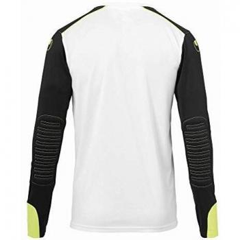 uhlsport Tower Goalkeeper Shirt Longsleeved Camiseta de Portero, Hombre, Blanco/Negro/Amarillo Flu, 128