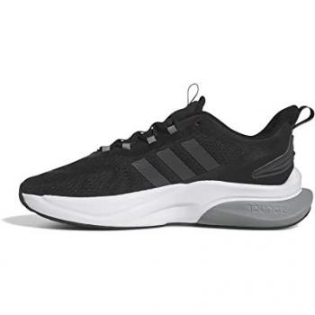 Adidas AlphaBounce+ Men's Sneakers, Size 44.2/3, Black/White, Sustainable Textile and Rubber