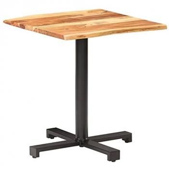 vidaXL Bistro Table with Live Edges 70x70x75 cm Solid Acacia Wood