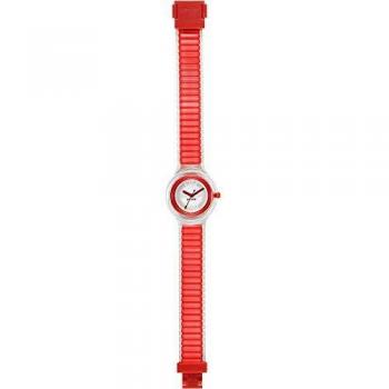 Reloj HIP HOP Mujer Sheer Colors Esfera Blanco e Correa in Poliuretano Rojo, Movimiento Solo Tiempo - 3H Cuarzo