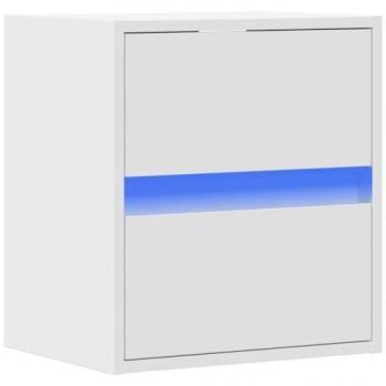 Mueble de TV de pared con luces LED blanco 41x31x45 cm, Mueble de TV suspendido, Mueble de TV montado en la Pared, Soporte de TV Flotante