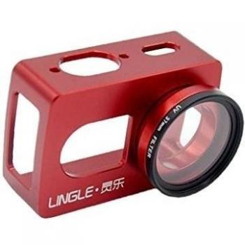 Caso Marco con Tapa Lente Tornillo + Filtro UV para Xiaoyi 2II 4K - Rojo