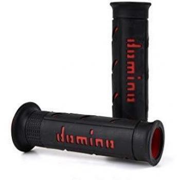 Puños Domino A250 On-Road Negro/Rojo (Extremos Abiertos)