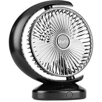 Mafiti Ventiladores de sobremensa,Ventilador de Escritorio portátil Personal oscilante, pequeño, con USB Recargable. Ideal para la Oficina, Viajes, Hogar, Dormitorio.