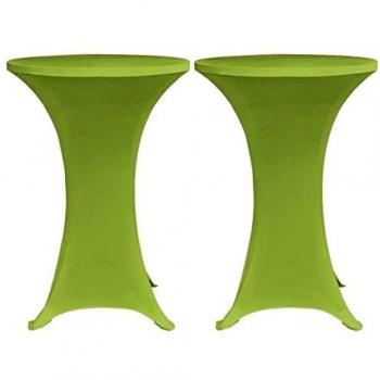 vidaXL 2X Fundas Elásticas para Mesa Alta Fiesta 70 cm Verde Manzana Cubierta