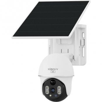 Cámara de Seguridad Exterior Xiaovv P9 4 MP Full HD 4G/LTE Visión Nocturna Panel Solar IP65 Blanca