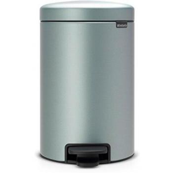 Brabantia NewIcon - Cubo de basura de pedal de 12 litros, color menta metalizado