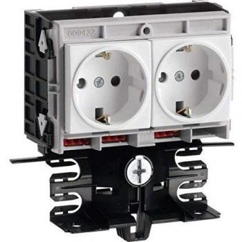 Tehalit SL200559409011 - Black 2-Gang Socket Outlet Frame for Skirting Duct