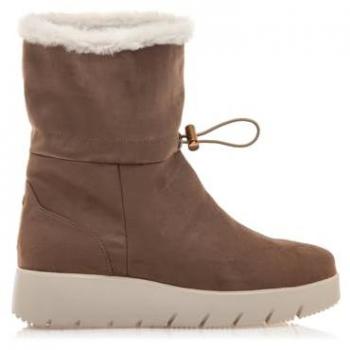 MARIAMARE Botines Planos Mujer 63442 Marrón con Cierre Lazo, Puntera Redonda, Pelo Interior, Altura de Tacón 3 a 5cm, Estilo Casual