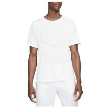 Nike Dri-Fit Rise 365 Camiseta de Running para Hombres - Color Blanco y Plateado, Manga Corta, Tecnología Dri-FIT