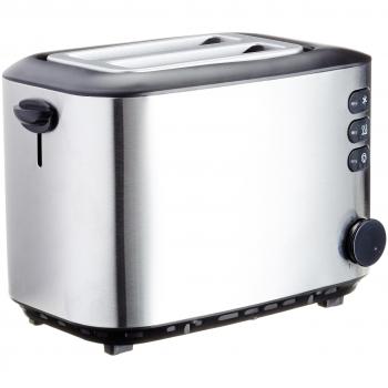 AmazonBasics - Tostadora (850 W, 2 ranuras, acero inoxidable cepillado)