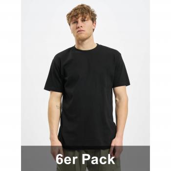 Camiseta Básica Urban Classics 6-Pack - Talla S a 5XL - Color Negro para Hombre