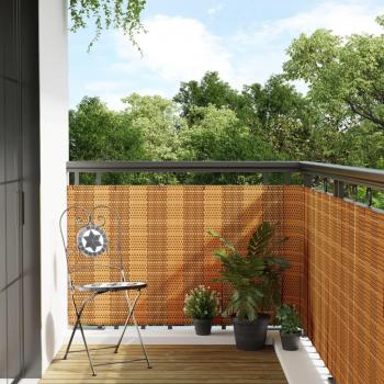 Toldo para balcón de Polyrattan marrón claro 500x90 cm