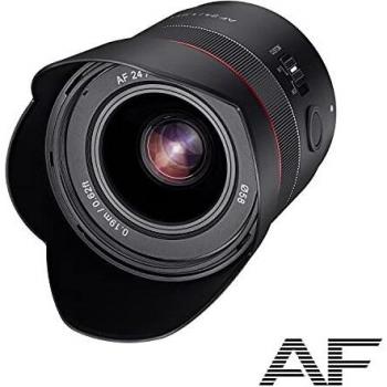 Samyang Objetivo AF 24 mm F1.8 Sony FE Tiny para ASTROFOTOGRAFIA – Autoenfoque Completo y Gran Angular APS-C para Sony E, FE, E-Mount para Sony Alpha A9 A7 A7c A6000 A5000 Nex, Negro