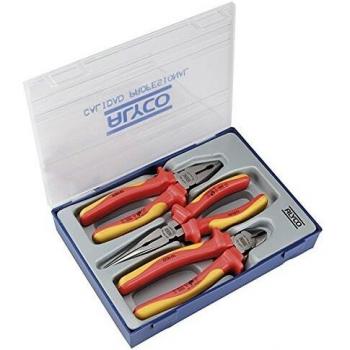 Alyco 101860 101860-Juego 3 alicates aislados VDE en Estuche plástico