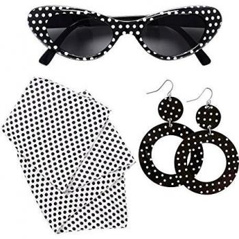 Set Chica Años 50 (Gafas, Pendientes, Foulard)