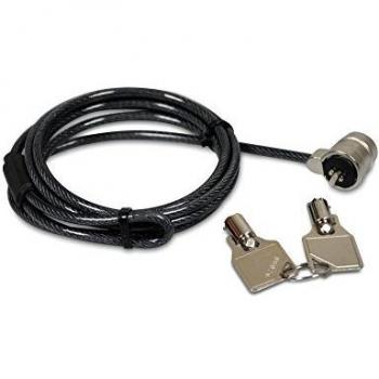 Cable de Seguridad Antirrobo con Llave Maestra - 1.8 m, 136 g, Color Negro