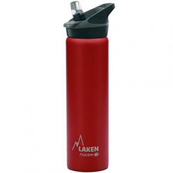 Laken Jannu Botella de Agua Térmica con Aislamiento de Vacío con Doble Pared de Acero Inoxidable 18/8. Hasta 24 Horas de Frío, Rojo, 750 ml